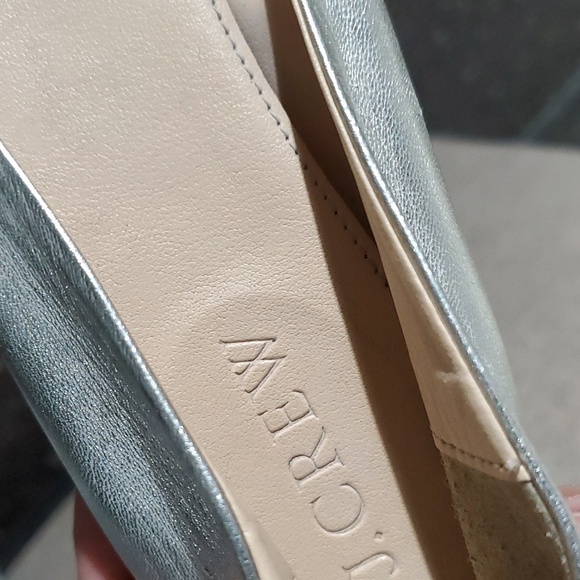 J CREW FLATS CECE BALLET METALLIC PLATINUM SILVER SHIMMER SHOES - Picture 7 of 11